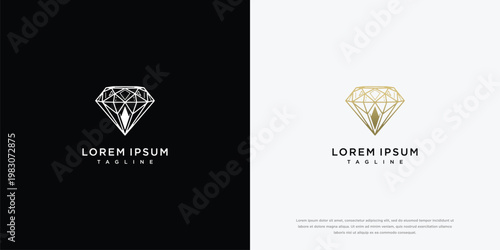 Diamond Logo Set White and Gold