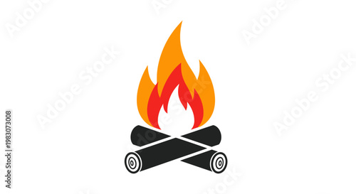 Fire Burning on Wood Logs.