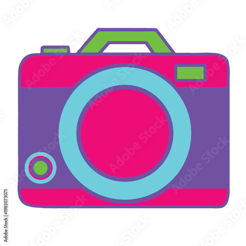 Neon digital camera icon