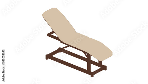 Adjustable Massage Table Vector, Isolated Flat Design for Spa and Wellness Services