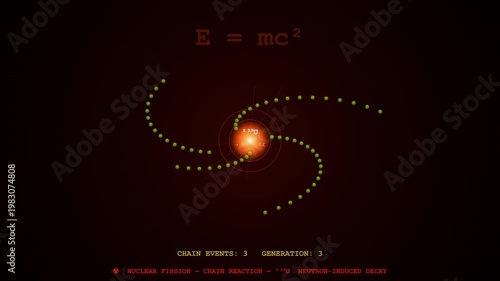 Wallpaper Mural High quality 4K 3D animation of Nuclear Fission seamless loop background for science and education presentations. Torontodigital.ca