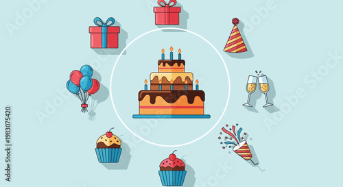 Birthday cake with chocolate icing.