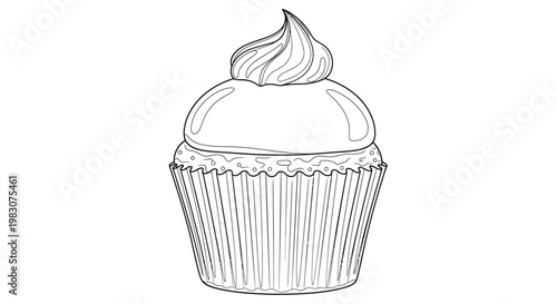 A delicious sweet cupcake dessert treat.
