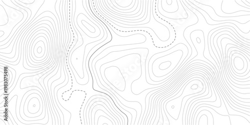 Topographic map patterns, topography line map.Topo contour map. Rendering abstract illustration.
