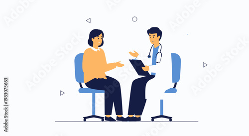 Doctor consulting patient, medical checkup, healthcare consultation, doctor's visit, medical appointment