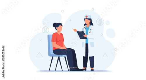 Doctor consulting patient, medical checkup, healthcare, doctor-patient relationship