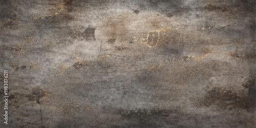 Aged vintage paper and dark grunge wood texture create a rough antique surface pattern with a weathered stone and concrete backdrop for a retro blank material design