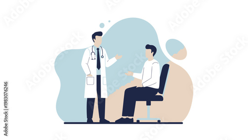 Doctor consulting patient in office, medical consultation, healthcare concept