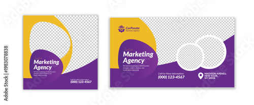 Creative Business Agency Promotional Social Media Post and Web Banner Template Design in EPS Vector