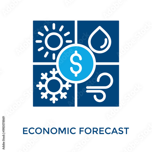 Economic Forecast Icon Dual Tone Style. Vector Illustration For Graphic Design