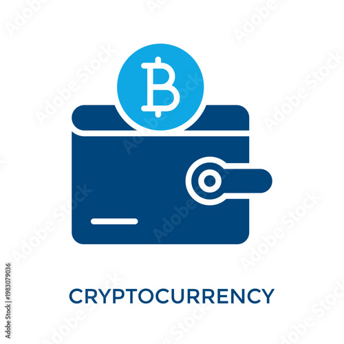 Cryptocurrency Icon Dual Tone Style. Vector Illustration For Graphic Design