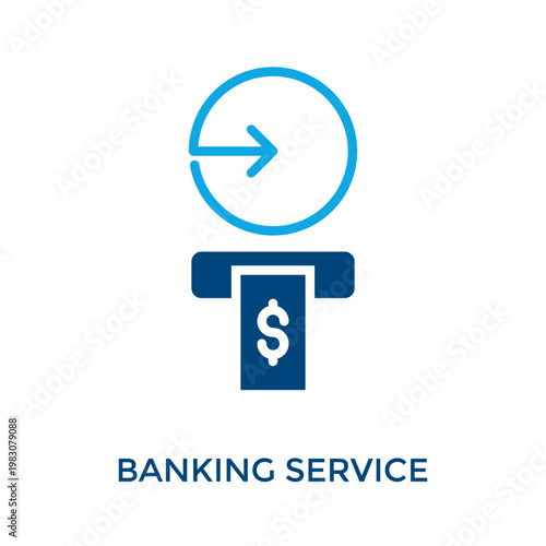 Banking Service Icon Dual Tone Style. Vector Illustration For Graphic Design