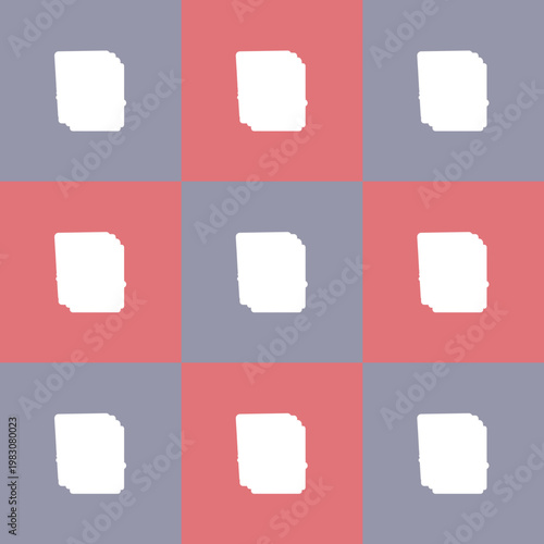 Stacked file icon grid on pink and gray checkered background