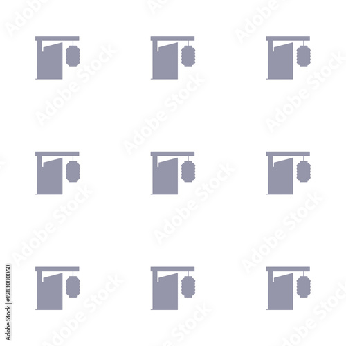 Japanese Izakaya Restaurant Icon Pattern with Lantern and Door