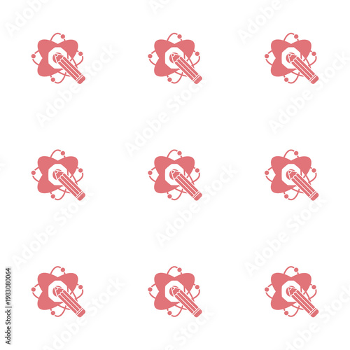 Education and Creativity Pattern with Pencil and Atom Icons