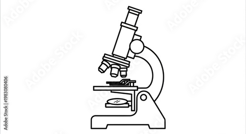 Microscope Vector Icon - Science and Laboratory Equipment 