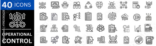 Operational control line icon set. Editable line icons. Vector illustration.