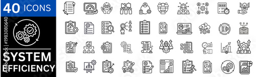 System efficiency line icon set. Editable line icons. Vector illustration.
