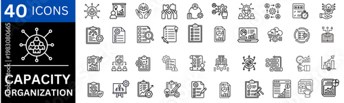 Capacity organization line icon set. Editable line icons. Vector illustration.