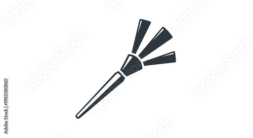 Minimalist makeup fan brush icon vector illustration