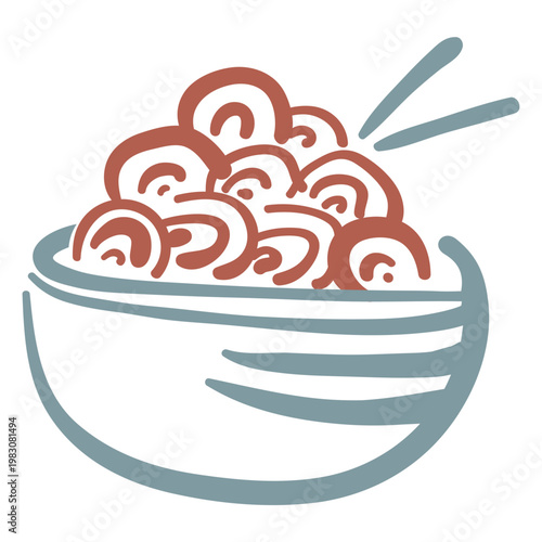 Noodle Bowl Illustration
