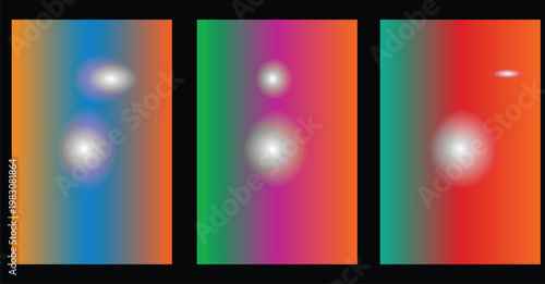 Abstract gradient panels with blurred lights a colorful visual composition
