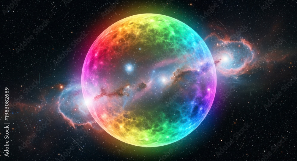 Obraz premium Vibrant Nebula in Deep Space.