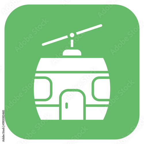 Cable Car Cabin Icon Style