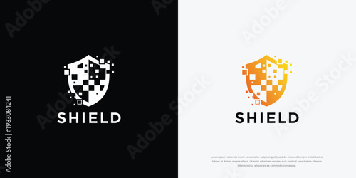 Digital Shield Logo Design Vector