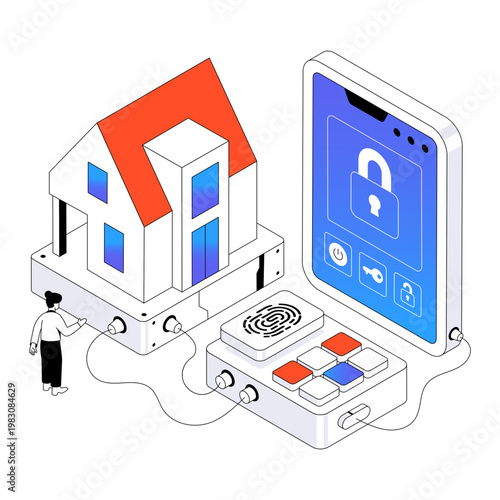 Modern design illustration of access control system 