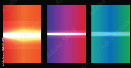 Abstract gradient trio a vibrant spectrum of color and light