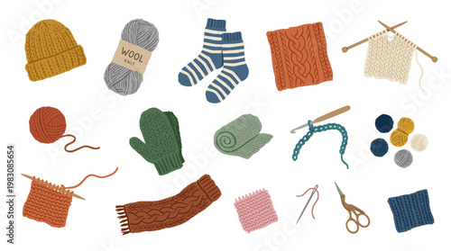 Cozy handmade knitted and crocheted items for winter warmth and crafting hobbies