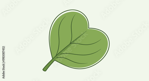 Simple green heart-shaped leaf illustration