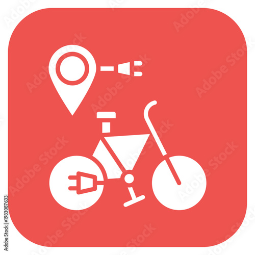 Electric Bike City Tours Icon Style