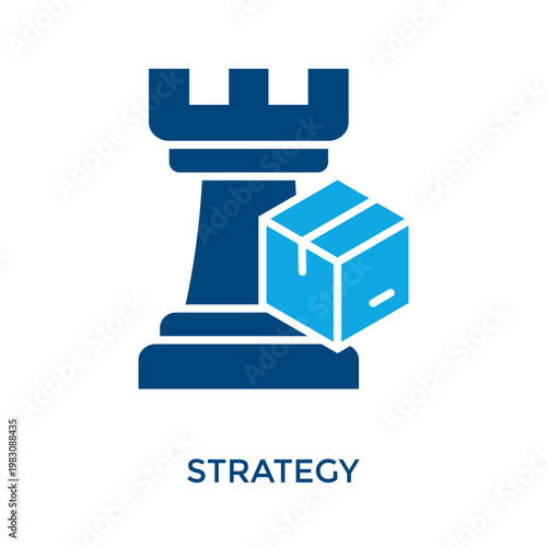 Strategy Icon Dual Tone Style. Vector Illustration For Graphic Design