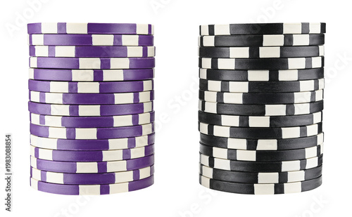Quadro su tela Stack Casino poker chips isolated on a transparent background