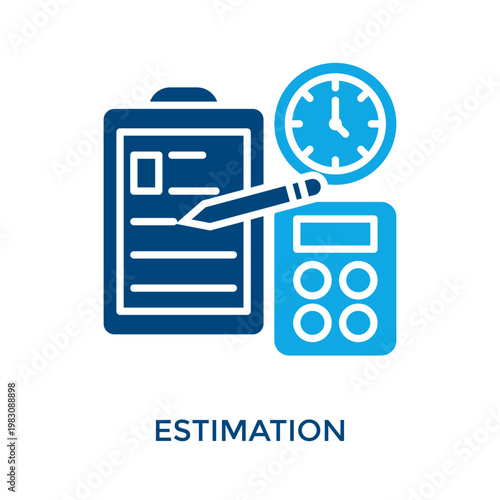 Estimation Icon Dual Tone Style. Vector Illustration For Graphic Design