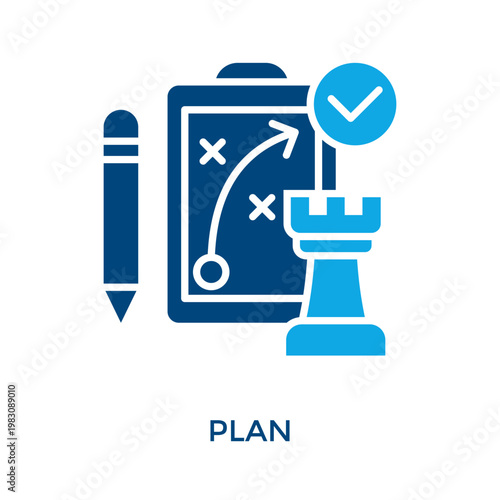 Plan Icon Dual Tone Style. Vector Illustration For Graphic Design