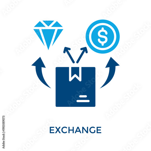 Exchange Icon Dual Tone Style. Vector Illustration For Graphic Design