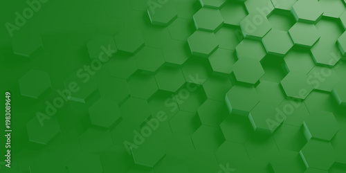 green 3d rendering of Abstract Honeycomb Design Futuristic design.