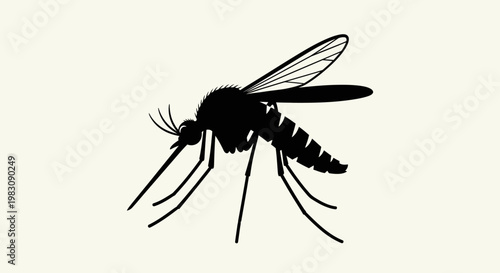 Mosquito Insect Pest Silhouette Vector Illustration