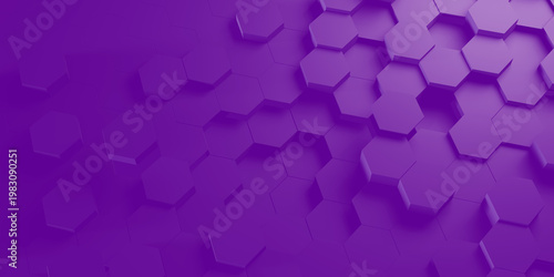 purple 3d rendering of Abstract Honeycomb Design Futuristic design.