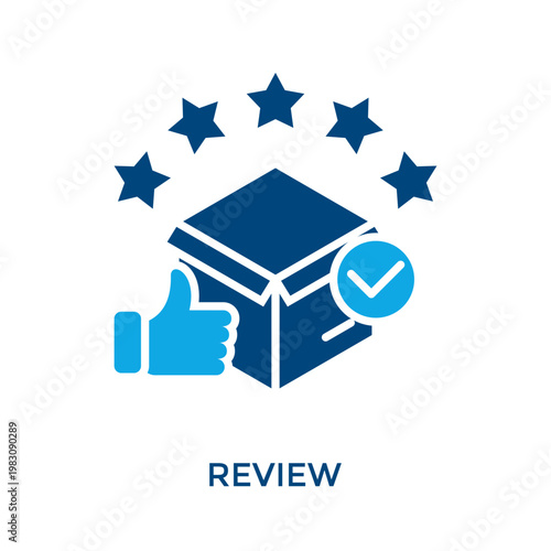 Review Icon Dual Tone Style. Vector Illustration For Graphic Design