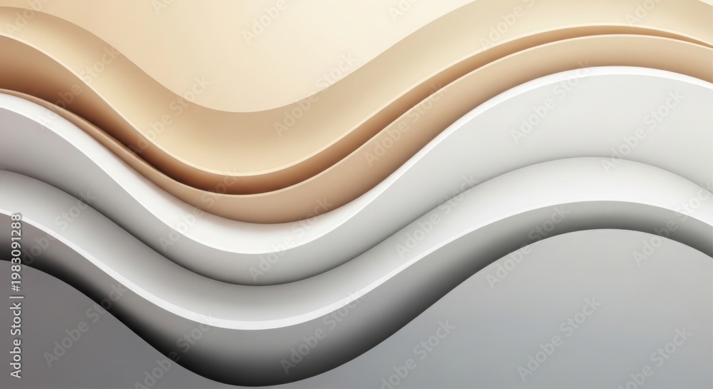 Obraz premium abstract wavy layered background with beige, brown, white, and gray colors