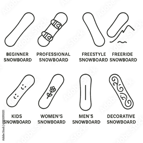 Types of snowboards: beginner, professional, freestyle, freeride, kids, women's, men's