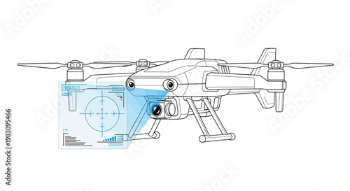 Drone with advanced camera system and targeting interface, technological innovation