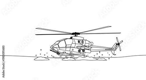 Helicopter Landing on Water with Splash