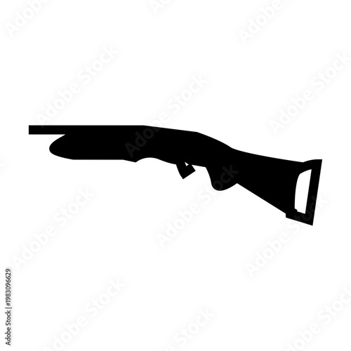 black gun glyph solid style icon illustration vector