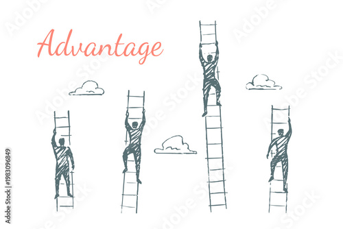 Advantage - One climber reaches higher ladder step than others