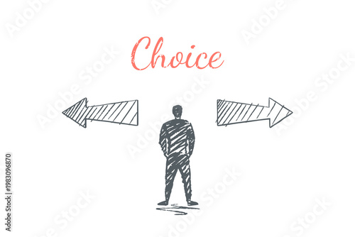 Choice - a person makes a decision